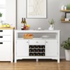 Costway Storage Buffet Sideboard Table Kitchen Sever Cabinet Wine Rack White - 4 of 4