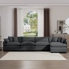 Modern Corduroy 4-Seater Sofa with 1 Matching Footstool, 2 Arm Pillows and 4 Throw Pillows for Living Room, Office - 3 of 4