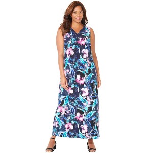 Catherines Women's Plus Size Terrace Ridge Maxi Dress - 1 of 4