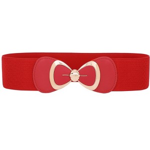 INSPIRE CHIC Women's Bow Buckle Elastic Waist Seal Belts - 1 of 4