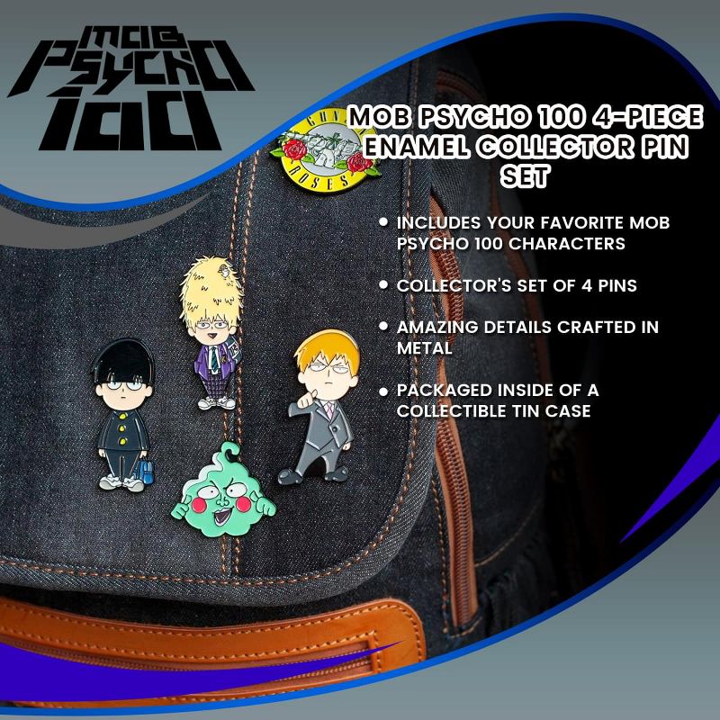Just Funky Mob Psycho 100 4-Piece Enamel Collector Pin Set, 4 of 5