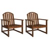 vidaXL Solid Acacia Wood Patio Sofa Chairs - 2 pc Set, Classic Design, Oil Finished, Weather Resistant Outdoor Seating Furniture - 2 of 4