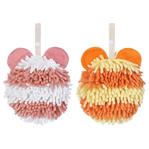 REGALWOVEN Cute Bear Shape Chenille Soft Absorbent Hand Towels 2 Pcs - 1 of 4