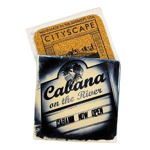 Cityscape Tiles 4.25 In Cabana On The River Restaurant Water Coasters - 1 of 3