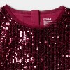 Girls' Adaptive Long Sleeve Sequin Dress - Cat & Jack™ Dark Red - 3 of 4