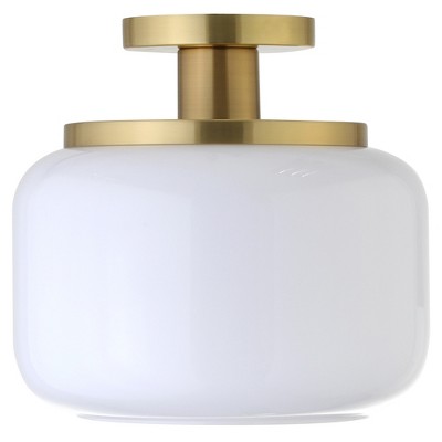 Hudson and Canal 11" Wide Semi Flush Mount with Glass Shade