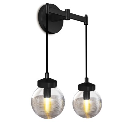 CityFurn 2-Light Modern Bathroom Wall Sconce with Globe Glass