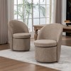YOUNIKE Swivel Accent Chair 21" Wide Round Barrel Chair Modern Upholstered Living Room Chair Makeup Chair for Bedroom, Boucle Fabric - 2 of 4