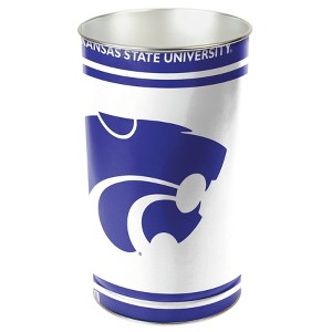 NCAA Kansas State Wildcats Waste Basket: Indoor Tin Trash Can, Open Top, 13-Gallon Capacity - 1 of 3