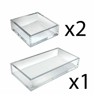 Deluxe Crystal Clear Polished Edge Styrene Tray Set