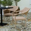 Merrick Lane Fade and Weather Resistant Modern PE Rattan Patio Dining Chair with Reinforced Steel Frame - 2 of 4