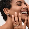 Gold Cubic Zirconia Studs for Women - 18k Gold Tiny CZ Triangle Earrings - Hypoallergenic Handmade Everyday Wear - 3 of 4