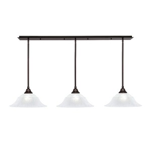 Toltec Lighting Stem 3 - Light Chandelier in  Dark Granite with 16" White Marble  Shade - 1 of 1