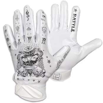Battle Sports Speed Freak Cloaked Youth Football Receiver Gloves - White