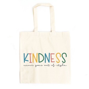 City Creek Prints Kindness Never Goes Out of Style Colorful Canvas Tote Bag - 15x16 - Natural - 1 of 2