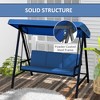 3-Person Patio Swing Chair, Outdoor Porch Swing with Adjustable Canopy, Removable Cushions for Garden - 4 of 4