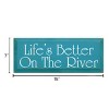 Slickblue Wood Wall Sign Life’s Better On The River – Cottage Lake House Rustic Cabin Decor 7x18, Color Options - 3 of 3