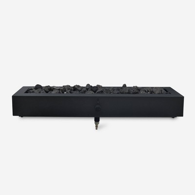 28" Black Powder-Coated Steel Gas Fire Pit