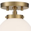 Possini Euro Design Jilly Modern Ceiling Light Semi Flush Mount Fixture 6 3/4" Wide Warm Antique Brass White Glass Globe Shade for Bedroom Living Room - 3 of 4