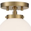 Possini Euro Design Jilly Modern Ceiling Light Semi Flush Mount Fixture 6 3/4" Wide Warm Antique Brass White Glass Globe Shade for Bedroom Living Room - image 3 of 4