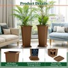 TUYOHW Set of 2 Tall Planters for Plants, 24" Tapered Tall Planters with Tray for Porch, Patio, Backyard, Large Planters for Outdoor Indoor Plants - 4 of 4