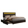 CAVINAS Full/Queen/King Size Modern Platform Bed Frame with LED on Headboard & 4 Storage Drawers,No Box Spring Needed - 4 of 4