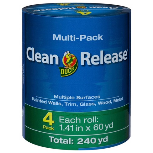 Duck Brand Clean Release Blue Painters Tape, 1-2/5 Inch x 60 Yards, Pack of  4
