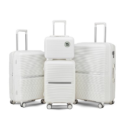 Wooakway Luggage Sets 4 Piece 14"/20"/24"/28" PP Lightweight & Durable Expandable suitcase