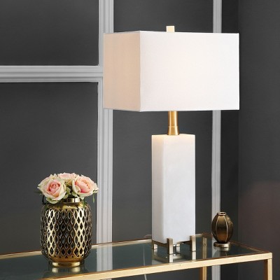 Elegant Alabaster and Brass Gold 30-inch Traditional Table Lamp