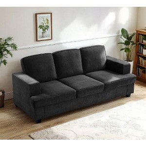 CAVINAS Modern Velvet Loveseat Sofa, Comfortable 2 Seater Couch with Deep Seating and High-Density Foam, Loose Back Cushions, Wide Arms - 1 of 4
