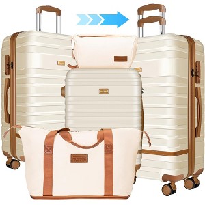 Musment 5 Piece Luggage Sets and Travel Duffel Bag, ABS Hardshell Hardside Checked Luggage with TSA Lock and Double Spinner Wheels Suitcase - 1 of 4