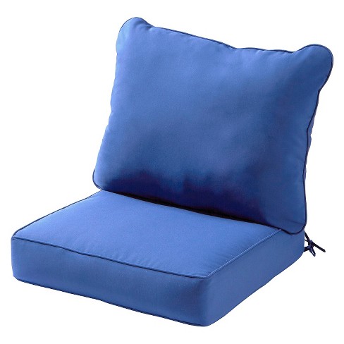 Kensington Garden 2pc Solid Outdoor Chair Back Cushion Set Marine Blue