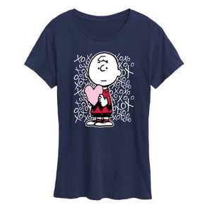 Women's - Peanuts - Charlie Brown Xoxo Short Sleeve Graphic T-Shirt - 1 of 4