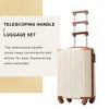 NAYSAYE 20 Inch Hardshell Carry On Luggage Lightweight ABS Suitcase with Double Spinner Wheels for Air Travel, Brown and White, 13.6"*8.3"*21.5" - 2 of 4