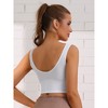 Allegra K Women's Wire-Free Integrated Cup Sports Push-Up Ribbed Longline Camisoles - image 2 of 4