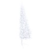 vidaXL Artificial Half-Christmas Tree - White 82.7" PVC Tree with LED Fairy Lights - Space-Saving Design with Steel Stand - 4 of 4