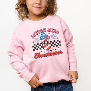 The Juniper Shop Little Miss Firecracker Checkered Toddler Sweatshirt - 1 of 4