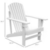 FONTOI Adirondack Chairs, Adirondack Chairs with Cup Holder, Outdoor Backyard Chairs with Reclining Seat Back for Garden, White, 28.5"*36.5"*38.25" - 2 of 4