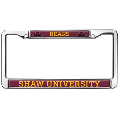 Shaw University Mascot Full Size Standard License Plate Metal Frame