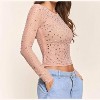 Women's Jolie Long Sleeve Mesh Jewel Top - J.NNA M - 3 of 4