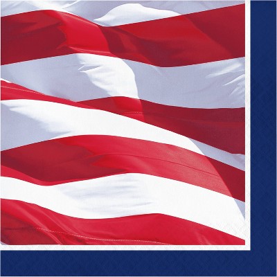 48ct Waving Flag Fourth of July Napkins