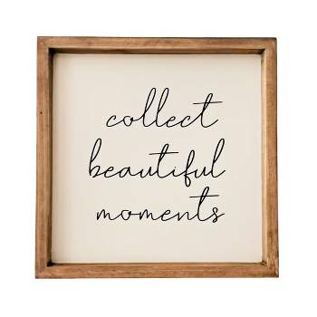 VIP Wood 9.45 in. White Collect Beautiful Moments Table Block Decor