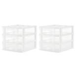 Gracious Living Clear Mini 3 Drawer Desk and Office Organizer with Top Storage for Storing Cosmetics, Arts, Crafts, and Stationery Items