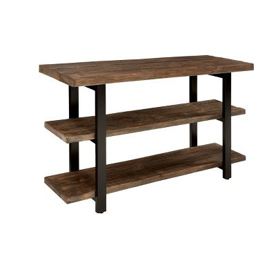 Rustic Natural 52" Wood and Metal Media Console with Storage