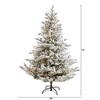 Nearly Natural 6-ft Flocked Fraser Fir Artificial Christmas Tree with 500 Warm White Lights and 236 Bendable Branches - 2 of 4