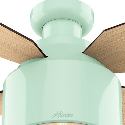 52" Cranbrook Mint Low-Profile Ceiling Fan with LED Light & Remote