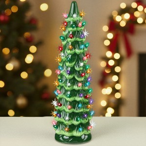 Best Choice Products Ceramic Christmas Tree, 18in Hand-Painted Holiday Decor - 1 of 4