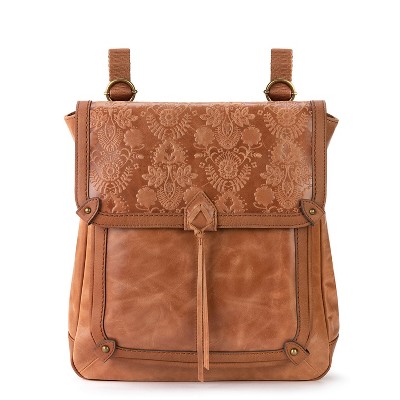 The Sak Women's Convertible Backpack Tobacco Floral Emboss