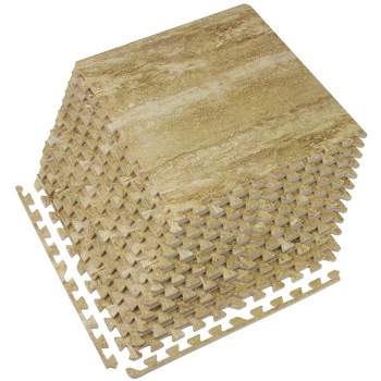 Wisfor Foam Floor Tiles 24x24 Interlocking Floor Mats 48sq.ft. Waterproof Gym Flooring Wood Grain Puzzle Mats for Floor Exercise, 12pcs Floor Foam