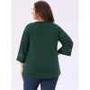 Agnes Orinda Women's Plus Size Plain Cut-Out Gathered Patchwork Long Sleeve T-Shirt - 4 of 4